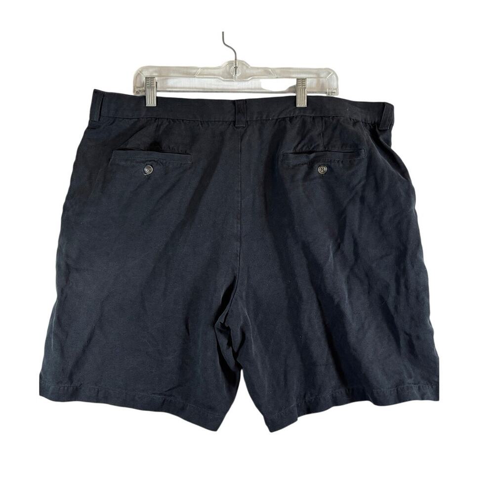 TOMMY BAHAMA Mens Shorts Size 42 Black 100% Silk Chino Zip Fly - Picture 2 of 8